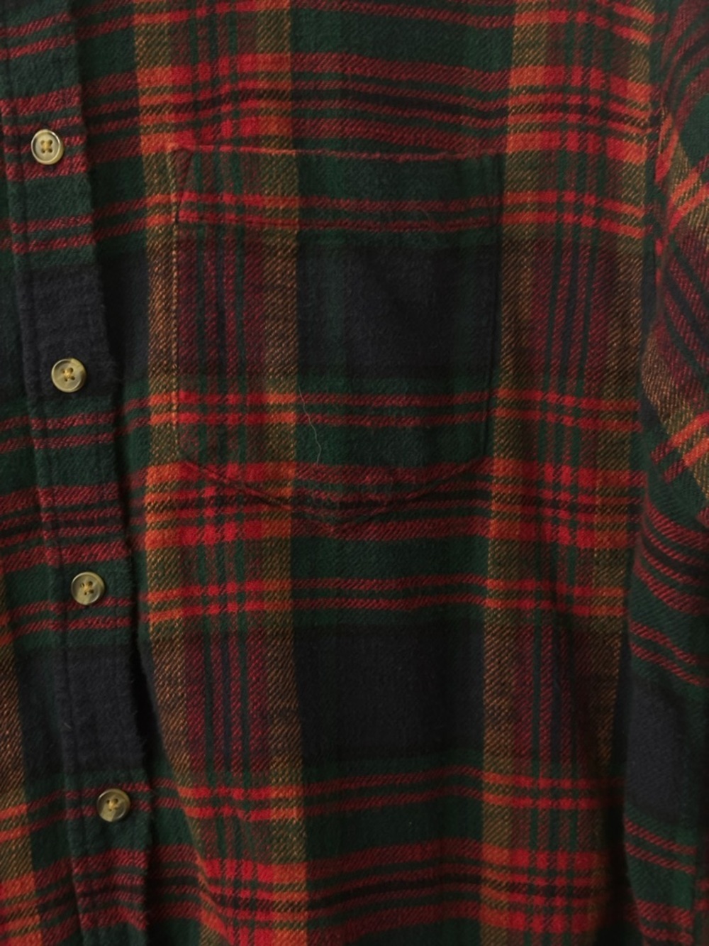 American Eagle Outfitters Red and Dark Green Plaid Shirt - Picture 4 of 5